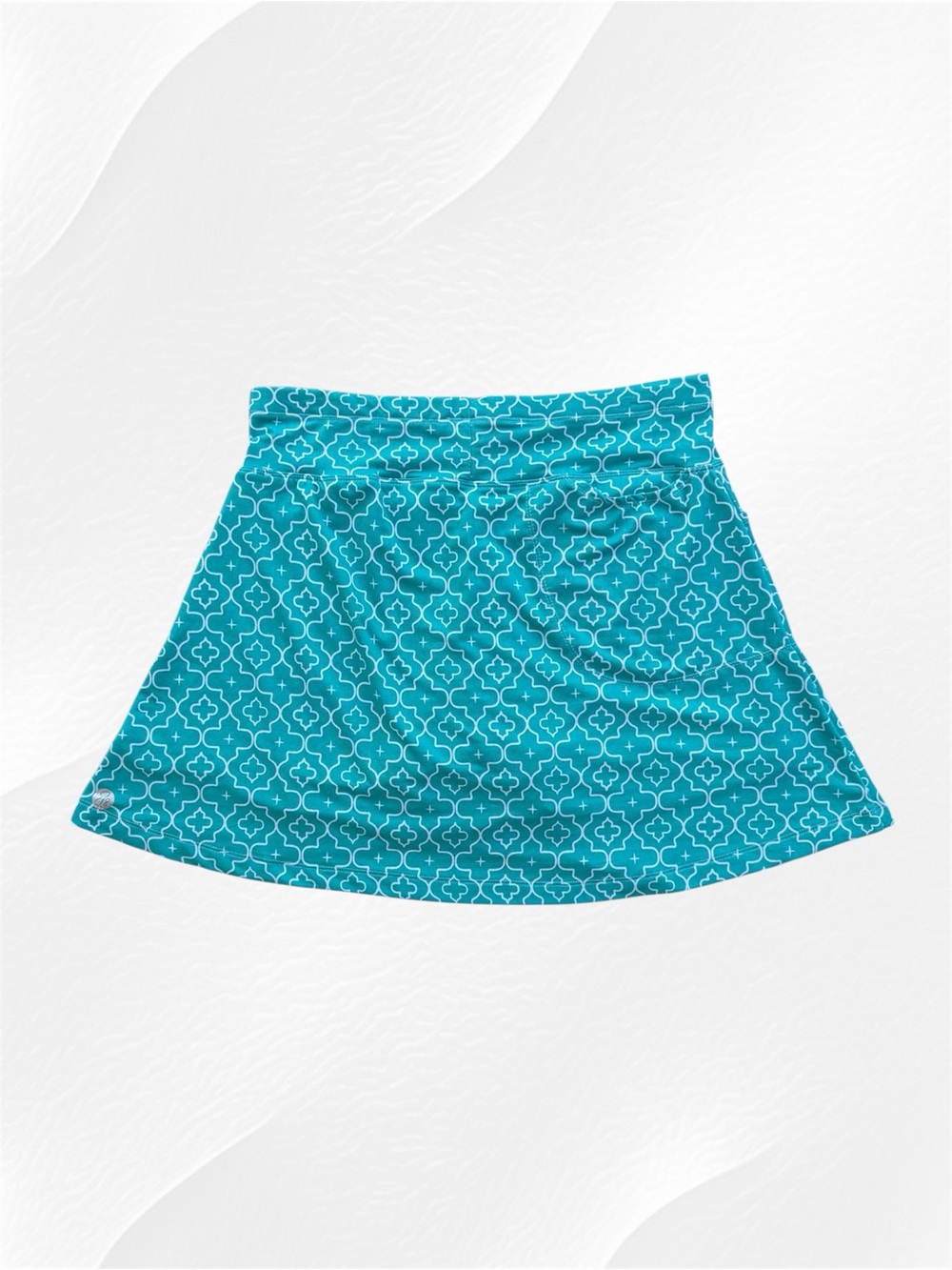 Emerald 18 Turquoise Clover Pattern Activewear Golf Skort ~ Women’s Large - Picture 2 of 11